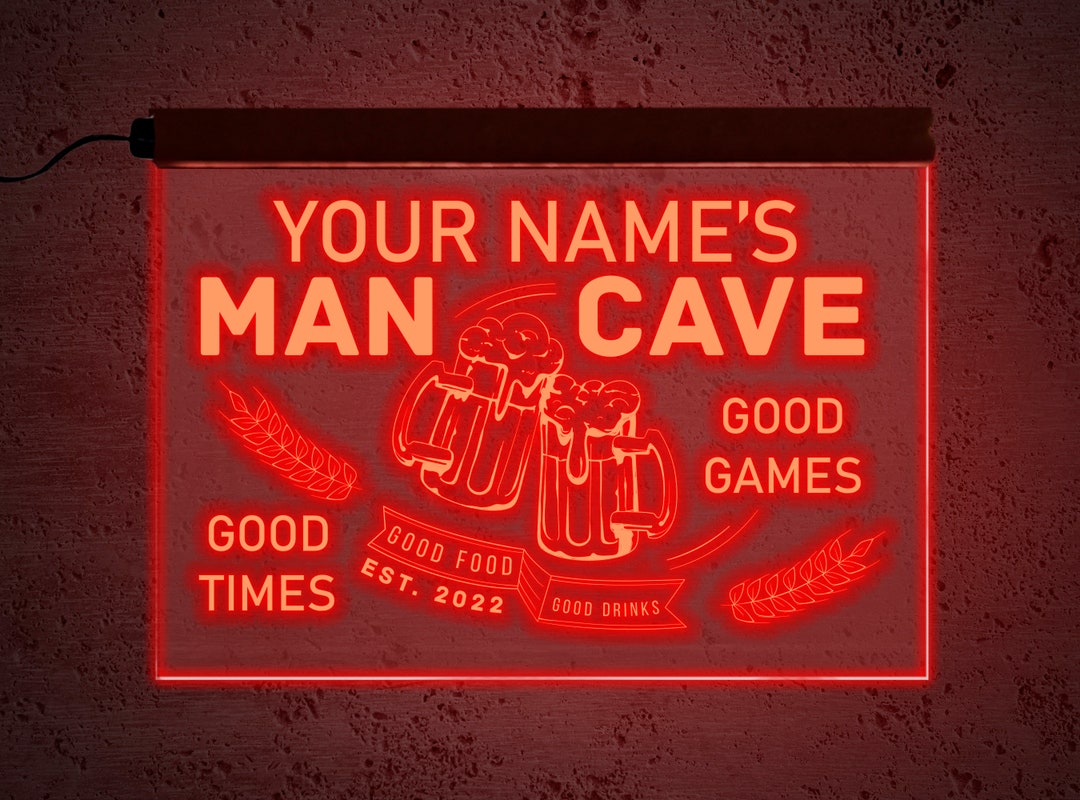 Custom Man Cave Neon Sign,personalized Man Cave Led Sign,custom Name