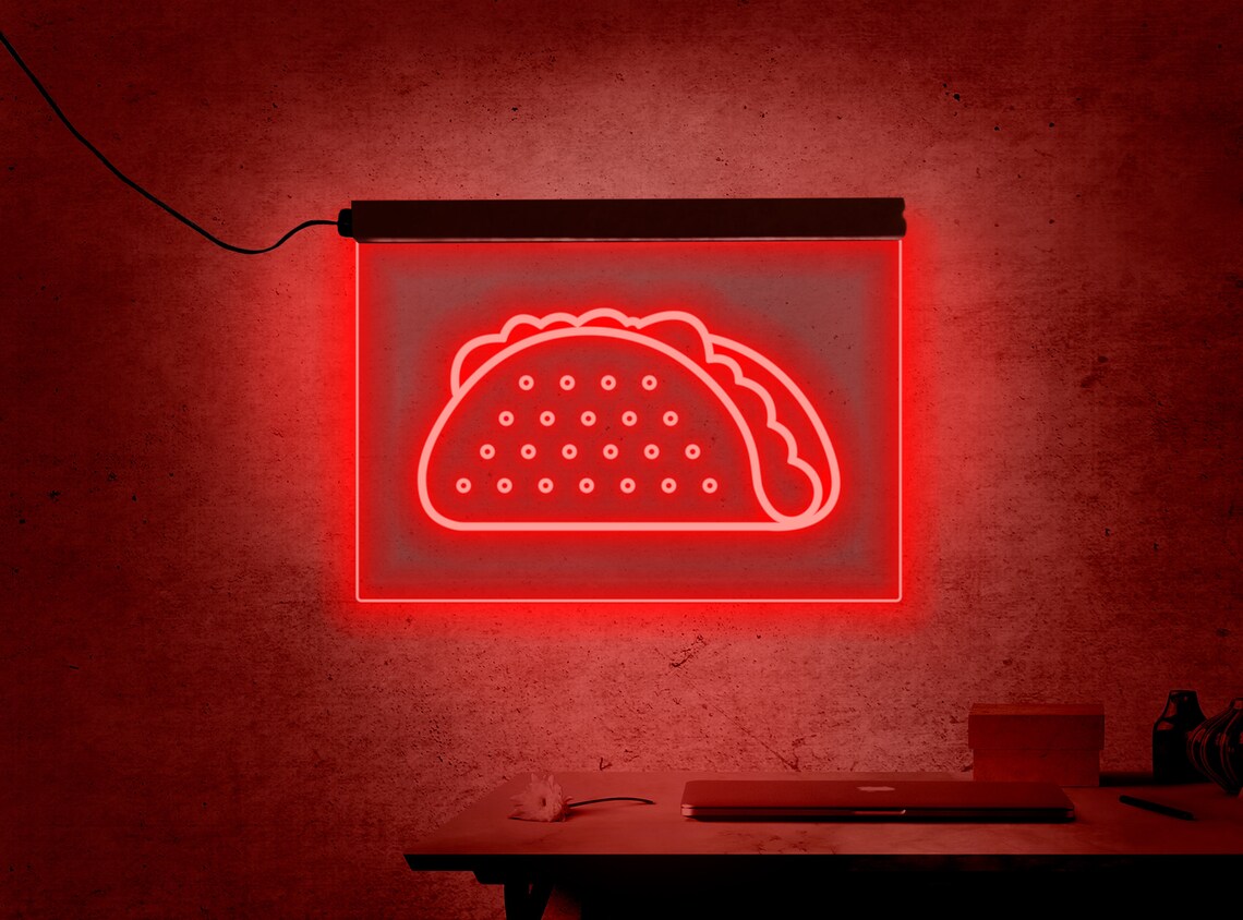 Taco Neon Signtaco Led Signtaco Neon Lighttaco Wall - Etsy