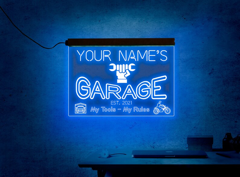 Neon sign custom garagePersonalized neon garage signLed neon Etsy