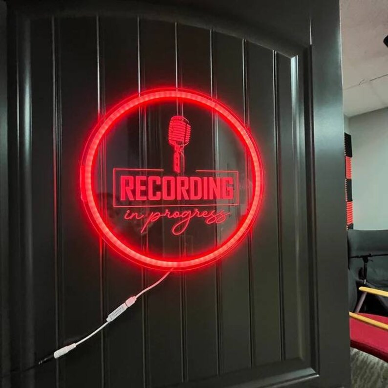 Recording in Progress Sign Recording Studio Light up Sign - Etsy