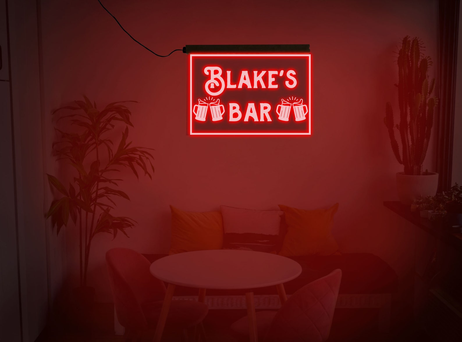 Personalized Bar Sign Light Up, Bar Sign Personalized, Neon Sign for