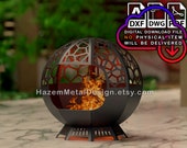 Sphere fire pit DXF, Octagon ball fire bowl, Digital product for metal fabricators, files DXF DWG Pdf, ready to cut on plasma laser waterjet