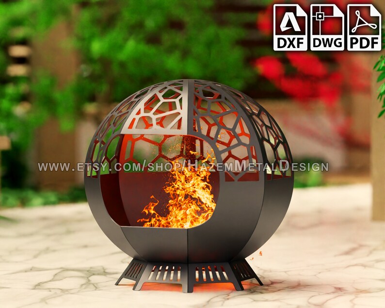 Sphere Fire Pit DXF Octagon Ball Fire Bowl Digital Product Etsy