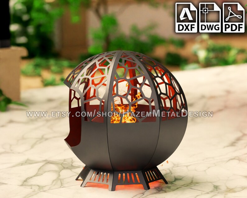 Sphere Fire Pit DXF Octagon Ball Fire Bowl Digital Product Etsy