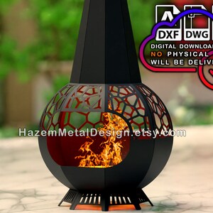Octagon Sphere Fire Pit-plan: metaalbewerker DXF DWG-pdf (digitale download)