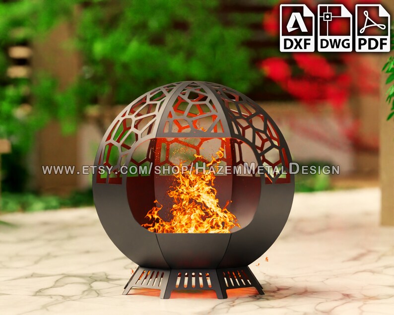Sphere Fire Pit DXF Octagon Ball Fire Bowl Digital Product Etsy