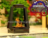 Fire pit BBQ DXF, square fireplace cutting plan, Digital product for metal fabricators, dwg pdf dxf, Ready to Cut on Plasma Laser Waterjet,