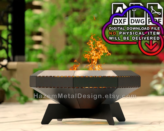 Octagon Fire Pit DXF DWG PDF Files: Metal Fabricator Plans