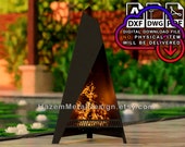 Pyramid Chimenea dxf, Digital product for metal fabricators, Files DXF DWG PDF, Ready to Cut on Plasma Laser Waterjet, Metal Yard Art,