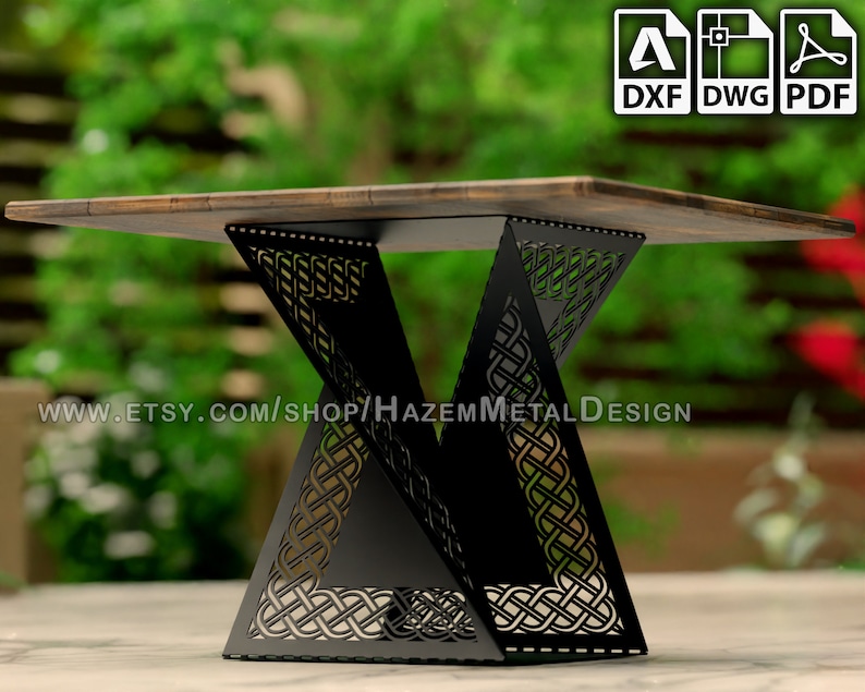 Table DXF Twisted Leg Metal Table Base Digital Product for Etsy