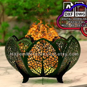 Leaf Fire Pit DXF: Hexagonal Fire Bowl Metal Fabricator Files (Digital Download)