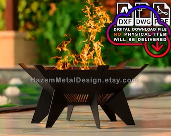 Hexagon Fire Pit dxf, Digital product for metal fabricators, Files DXF DWG PDF, Ready to Cut on Plasma Laser Waterjet, Metal Yard Art,