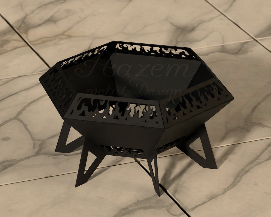 Hexagon Fire Pit Dxf Diamond Digital Product for Metal Etsy