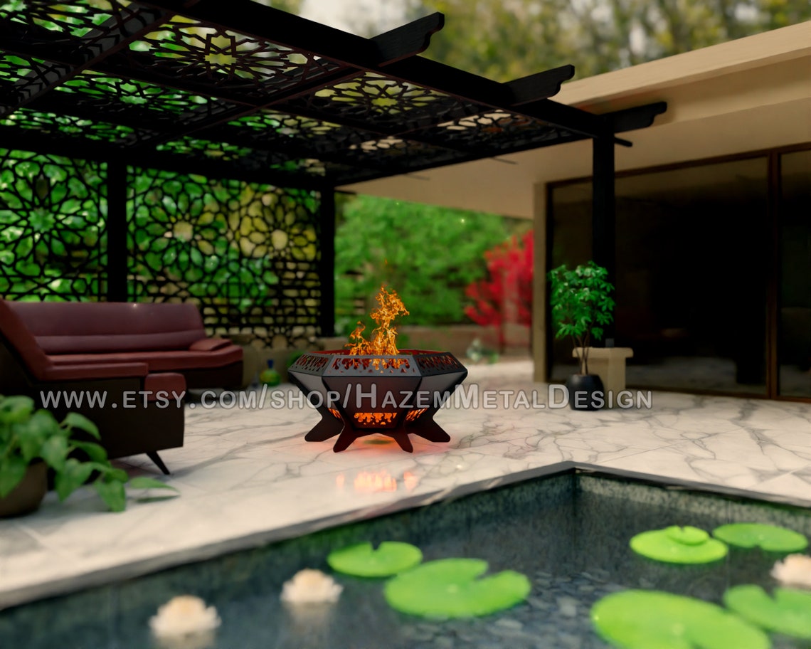 Hexagon Fire Pit Dxf Diamond Digital Product for Metal Etsy