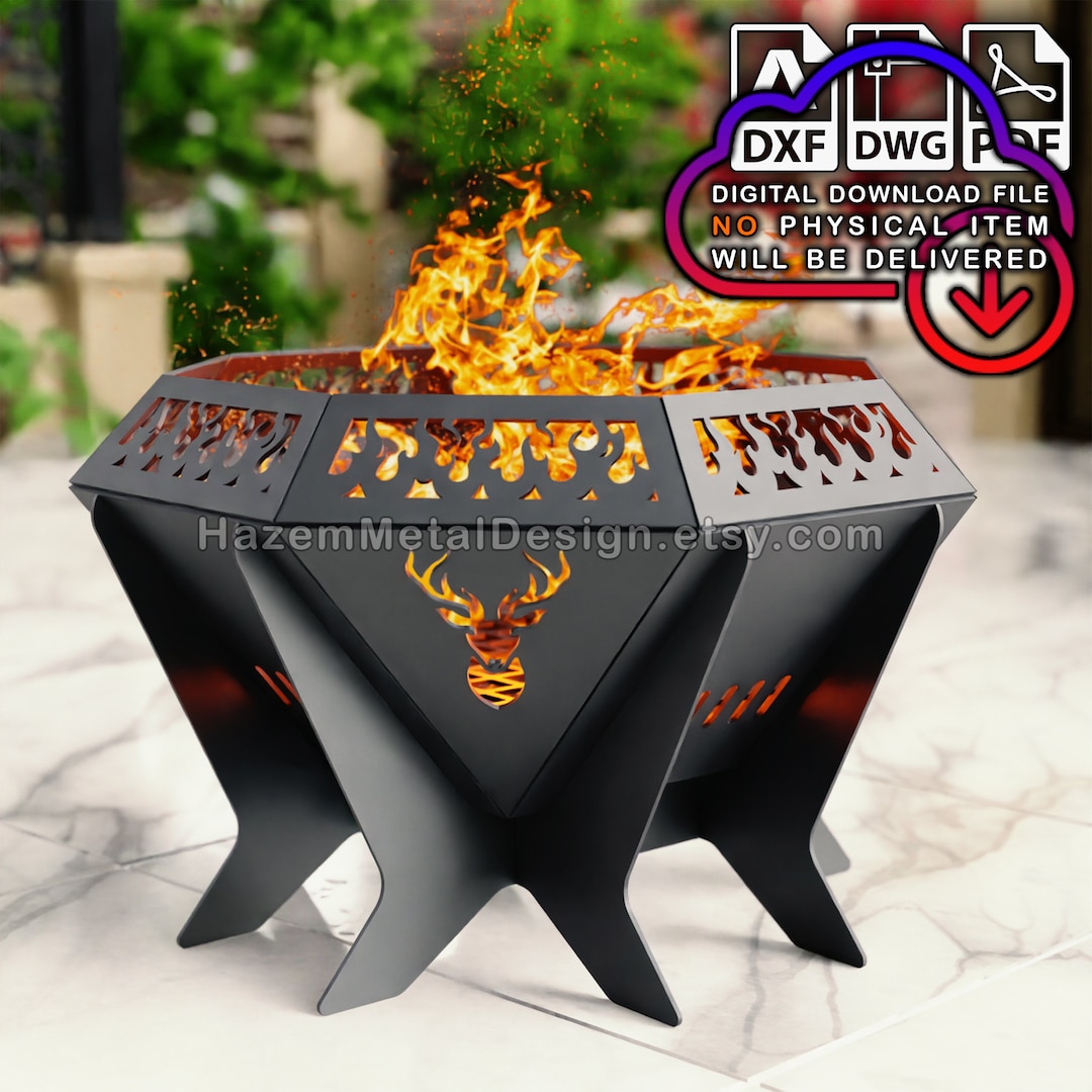 Deer Fire Pit, DXF Cutting Plan, Digital Product for Metal Fabricators