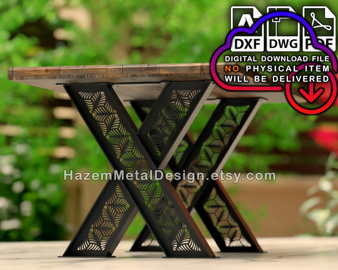 X Table Legs DXF, Digital Product for Metal Fabricators, Files DXF DWG