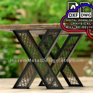 Table Legs X DXF, Digital product for metal fabricators, Files DXF DWG pdf, Ready to Cut on Plasma Laser Waterjet,