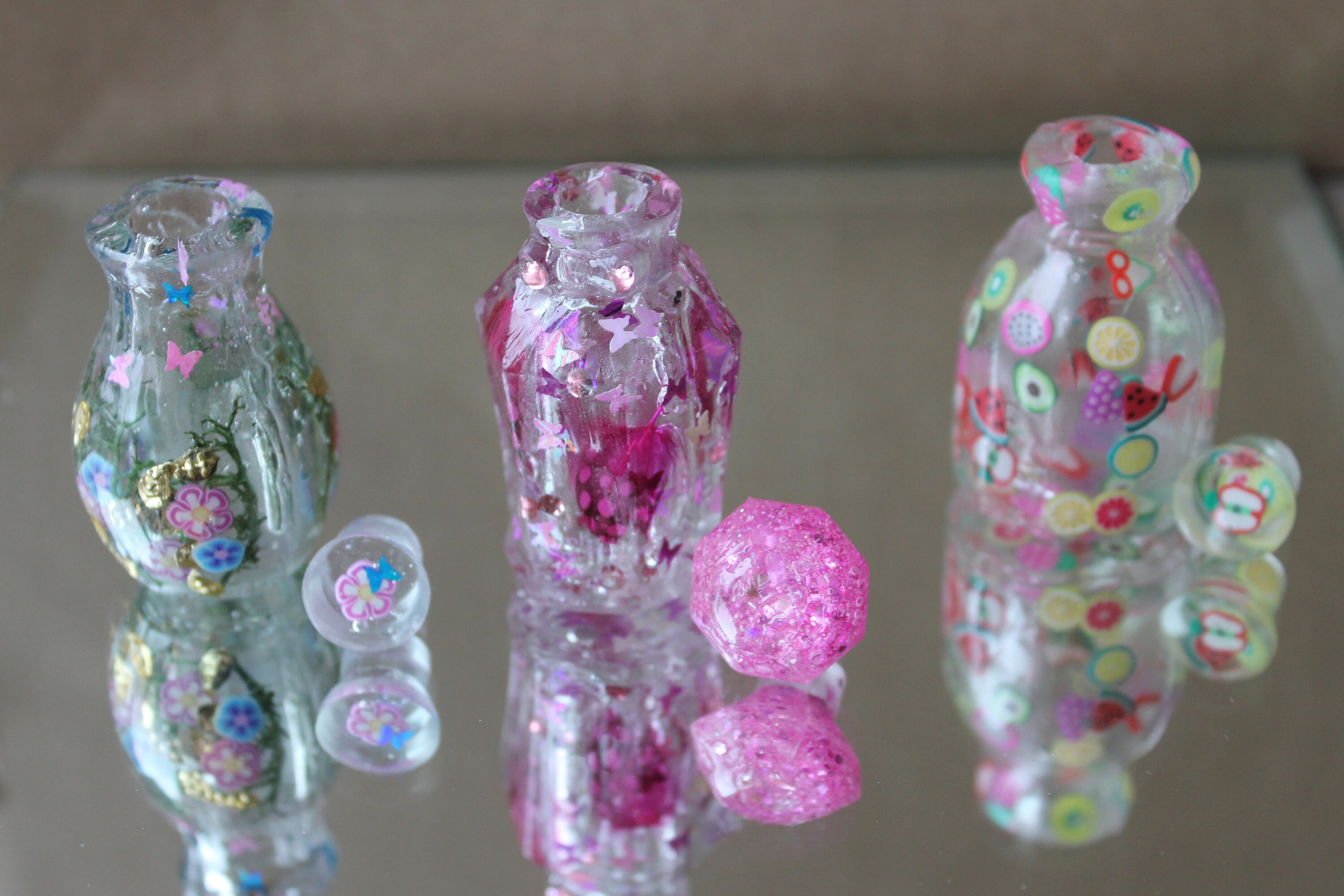 Real Miniature Bottles Handmade Resin Set of 3 Etsy