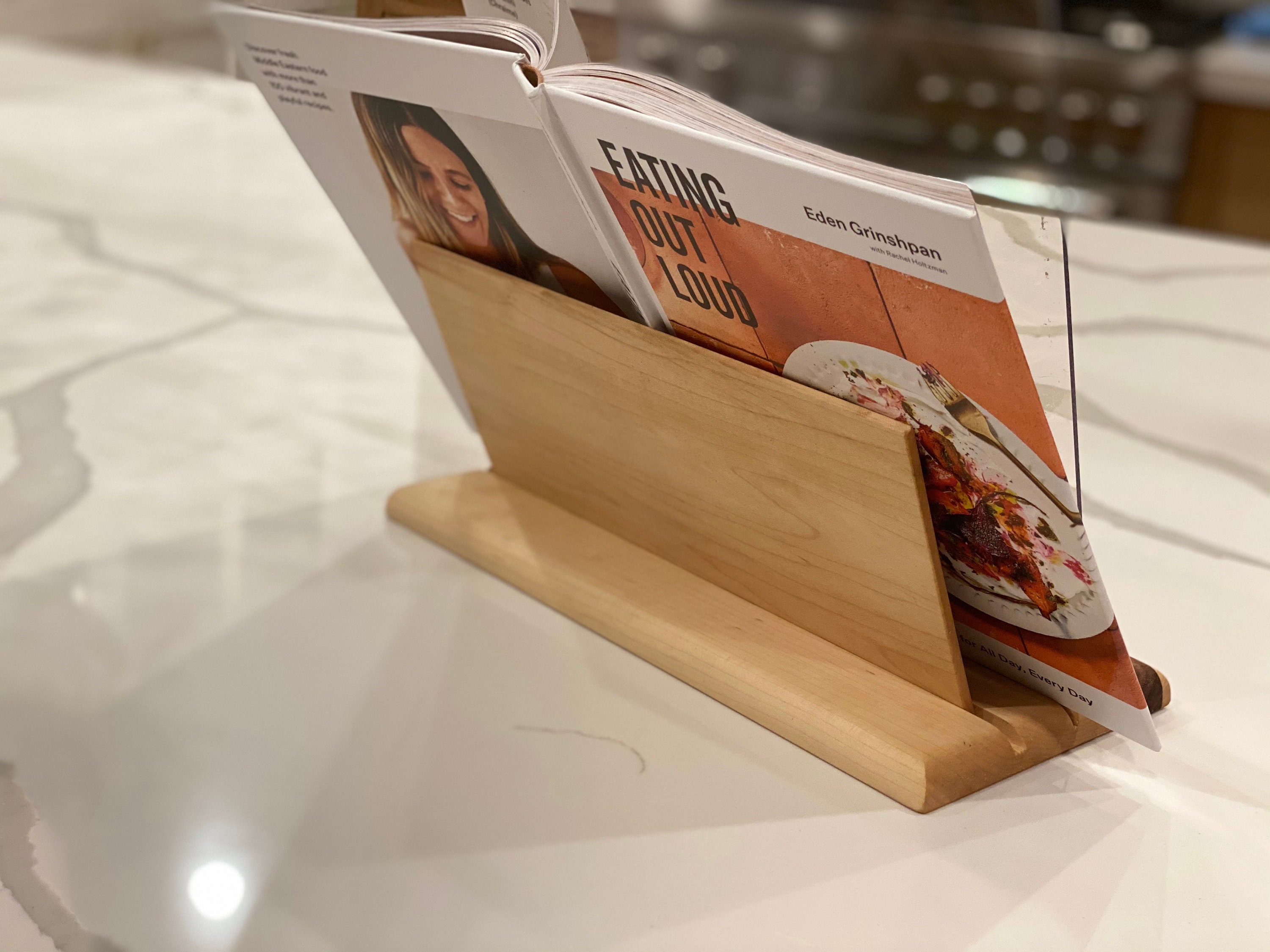 Recipe Book Holder Handmade with Walnut and Maple Splash Etsy