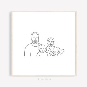 Custom portrait - Family and Pets - Christmas Gift (Digital File)