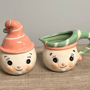 New johanna parker sugar & creamer set elves - pastel