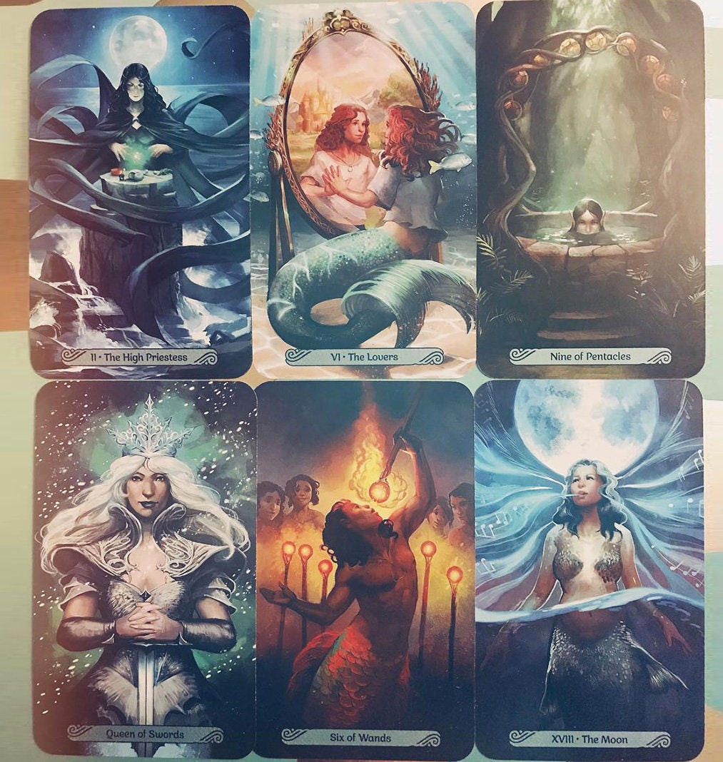 Mermaid Tarot Deck Card 78 Cards/set Tarot Deck Tarot Card Etsy