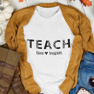 Teach Love Inspire Svg, Teacher Life Svg, Back to School, Teacher Gift, Teacher Shirt svg, Teacher Quote svg, Teacher Sayings, Cricut Cut