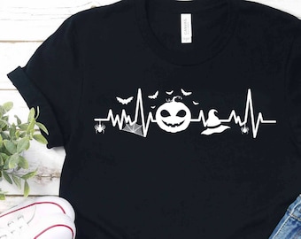 Halloween Heartbeat SVG: Spooky Pumpkin, Ghost, Cricut Files (Instant Download)