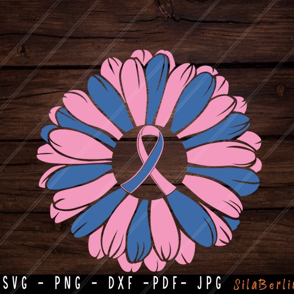 Sunflower Pregnancy and Infant Loss SVG, Infant Loss svg, Pink & Blue Ribbon Svg, Pregnancy Loss png, Svg cut file to use for Cricut