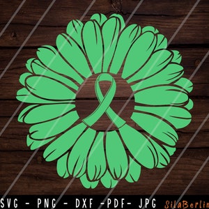 Sonnenblume Leber Krebs SVG, Leberkrebs SVG, Krebs Svg, Grünes Webband Svg, Leberkrebs png, Plotterdatei für Cricut