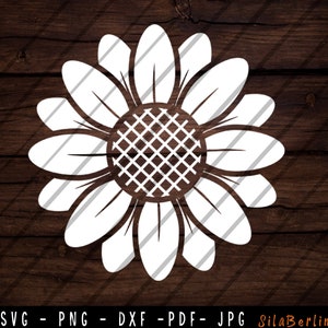 Sunflower SVG, White Sunflower svg, Sunflower cut file, Sunflower Svg Files, Cut file Cricut, Silhouette, Sunflower png, Sunflower clipart
