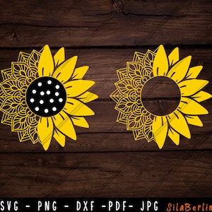 Zonnebloem Mandala Bundel Svg, Zonnebloem gesneden bestand, Zonnebloem sticker svg, Floral mandala svg, Zonnebloem bruiloft svg, Instant Download