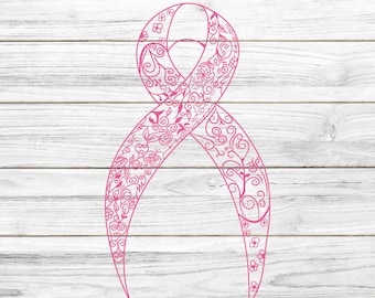 Pink Ribbon SVG, Breast Cancer Svg, Awareness Ribbon svg, Breast Cancer png, Svg cut file to use for Cricut Silhouette