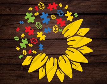 Download Autism Sunflower Svg Etsy