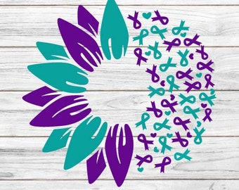 Sunflower Suicide Awareness Ribbon SVG, You Matter Semicolon (Digital Download)