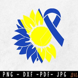 Girasol con síndrome de Down SVG, síndrome de Down svg, conciencia del síndrome de Down Svg, cinta Svg, síndrome de Down png, archivo de corte Svg para usar en Cricut