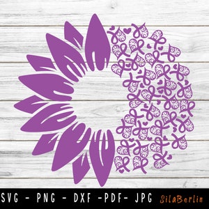 Sunflower Pancreatic Cancer SVG, Pancreatic Cancer svg, Cancer Awareness Svg, Ribbon Svg, Pancreatic Cancer png, Svg cut file to use  Cricut