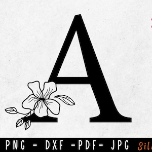 Alphabet Bundle Svg, Floral Split Monogram svg, Flower Monogram Clipart, Floral Letter Graphic, Name Monogram svg