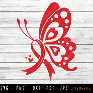 Schmetterling HI svg, HIV svg, hiv Bewusstsein svg, Red Ribbon svg, Feather Red Ribbon SVG, svg schneiden Datei für Cricut verwenden