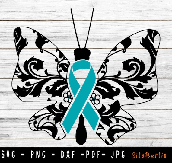 Butterfly Ovarian Cancer SVG Ovarian Cancer Svg Ovarian Etsy