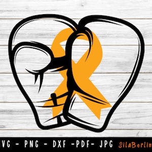 Appendix Cancer Svg, Cancer Awareness Svg, Ribbon Svg, Fight Cancer Svg, Amber Ribbon svg, Appendix Cancer png, Svg cut file  for Cricut