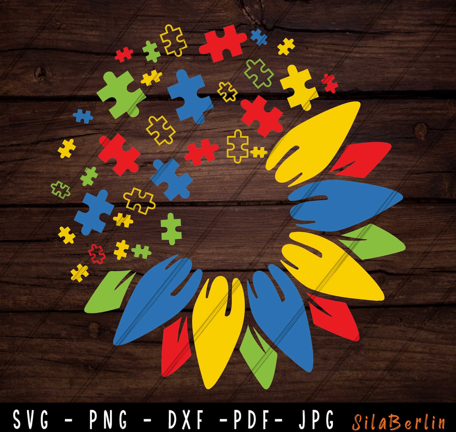 Sunflower Autism SVG Autism Awareness SVG PNG Puzzle Piece Etsy