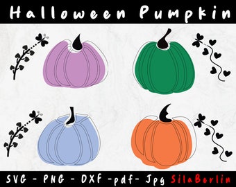 Boho Halloween Pumpkin SVG Bundle: Trendy Fall Cricut Files (Digital Download)