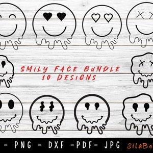 Smiley Face SVG, Smiley SVG, Drippy Smiley png, Drip Smiley Face SVG, ripping Happy Face svg, Melting Smiley svg, svg files for cricut