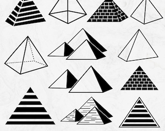 Pyramid Shapes SVG Bundle: Geometric Design Clipart (Digital Download)