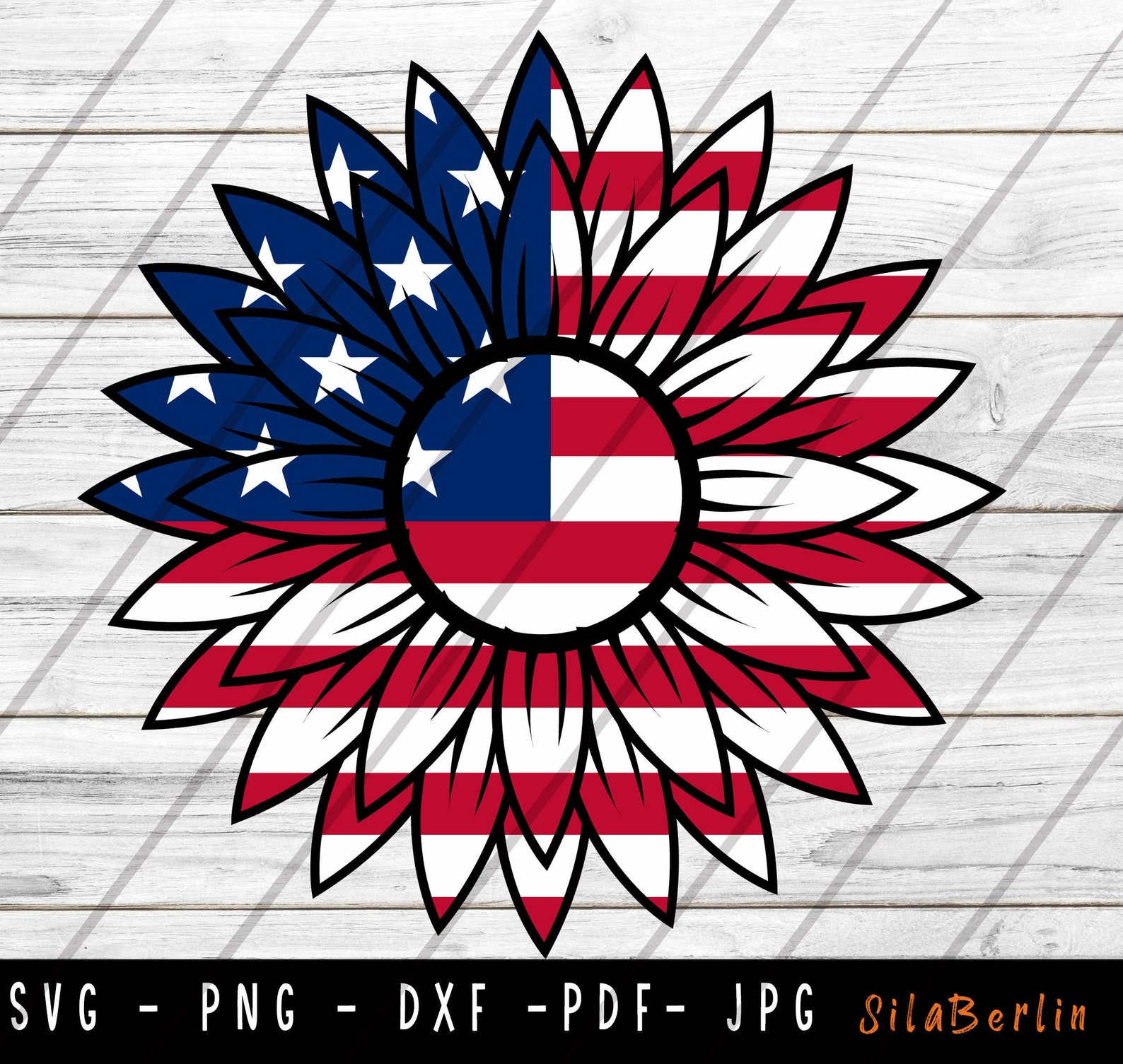 Sunflower American Flag SVG Sunflower Svg American Flag Svg - Etsy
