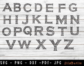 Ensemble alphabet SVG à imprimé léopard (téléchargement numérique)