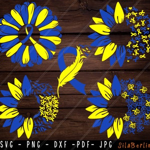 Sonnenblume Down Syndrom Bundle SVG, Down Syndrom svg, Down Syndrom Bewusstsein svg, Feder Down Syndrom svg