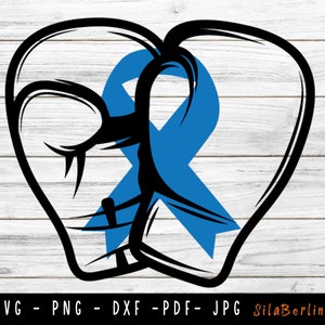 Colon Cancer Svg, Cancer Awareness Svg, Ribbon Svg, Fight Cancer Svg, Blue Ribbon svg, Colon Cancer png, Svg cut file to use for Cricut