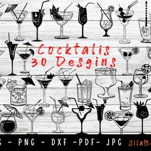 Cocktails SVG, Cocktails Bundle Svg, Cocktail Clipart, Drink SVG, Cocktail Party SVG, Cocktail Cut File, Silhouette Svg png,Instant Download